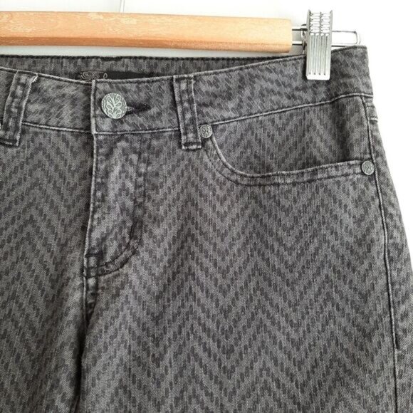 PRANA Kara Slim Fit Zig-Zag Abstract Pattern Jeans Pants Gray Sz 2 - Picture 6 of 15